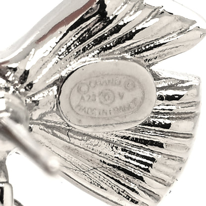 Chanel Crystal CC Bow Drop Earrings Silver 4 of 4