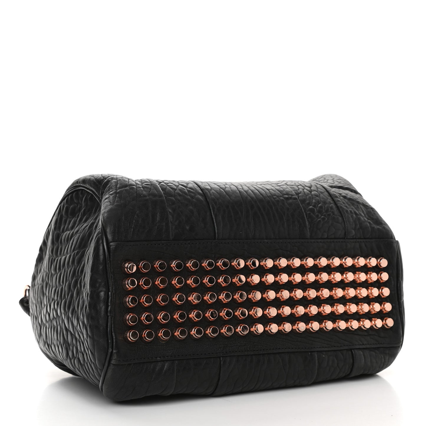 Pebbled Lambskin Rocco Black Rose Gold Hardware