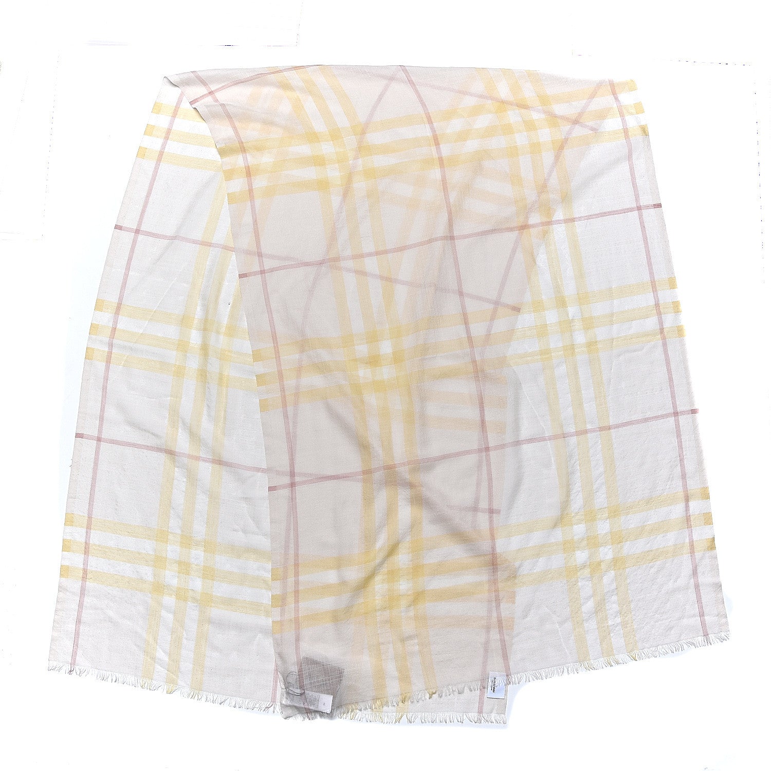 Burberry Wool Silk Gauze Giant Check Lightweight Scarf Primrose 3 of 6