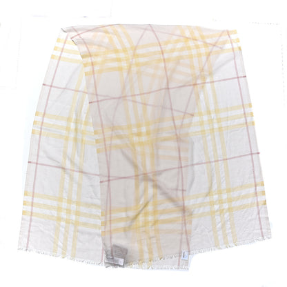 Burberry Wool Silk Gauze Giant Check Lightweight Scarf Primrose 3 of 6
