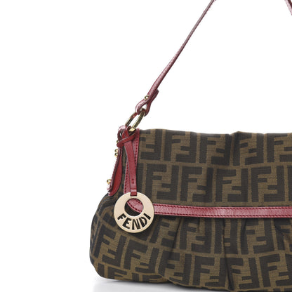 Fendi Zucca Cuoio Lucido Small Chef Shoulder Bag Tobacco Rosso Scuro 12 of 12