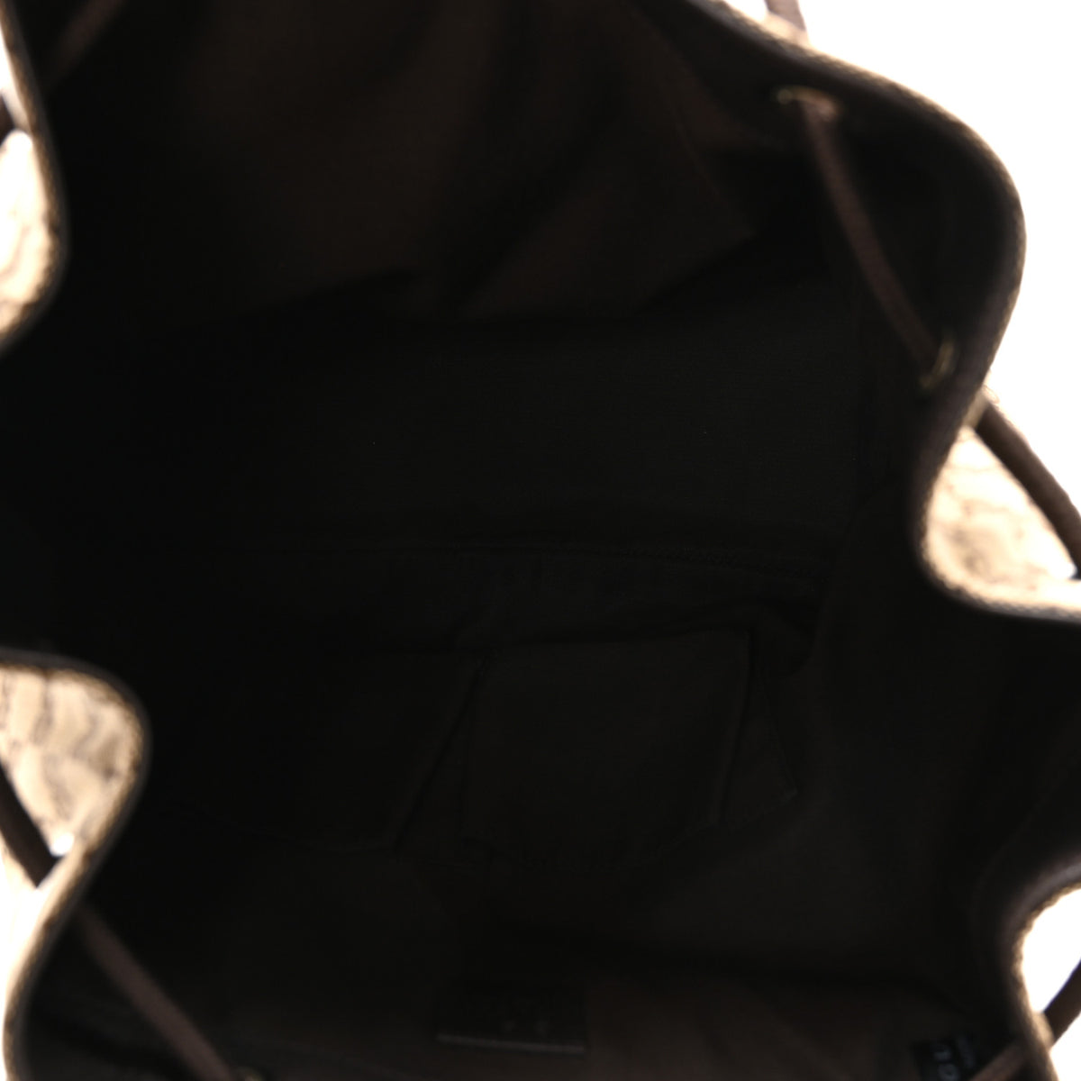 Monogram Dollar Calfskin O Drawstring Backpack Beige Ebony Testa di Moro Dark Chocolate