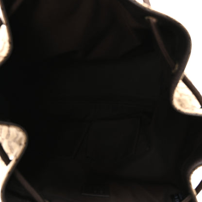 Gucci Monogram Dollar Calfskin O Drawstring Backpack Beige Ebony Testa di Moro Dark Chocolate 5 of 10