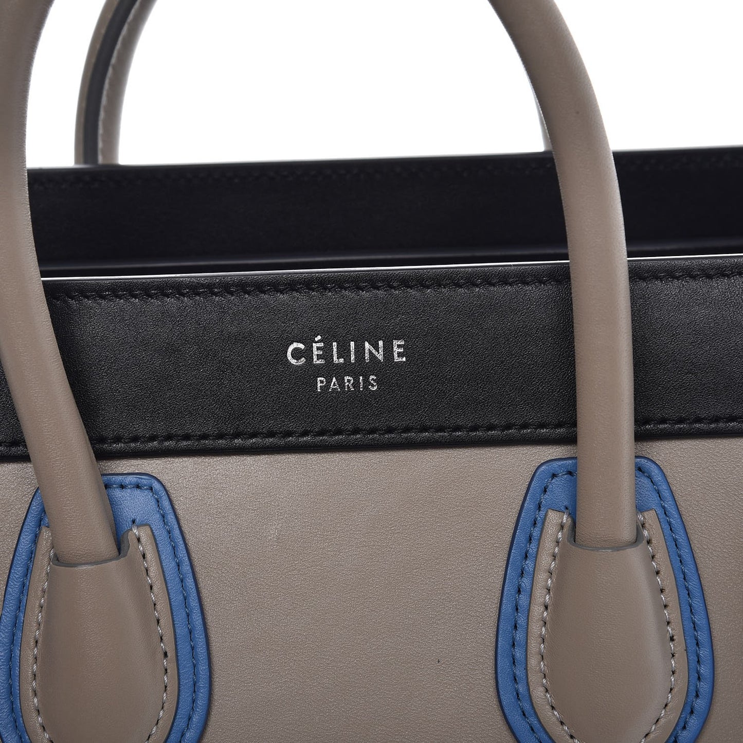 Shiny Smooth Calfskin Tri-color Nano Luggage Quartz