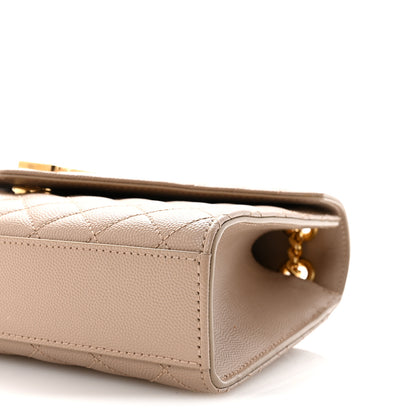 Saint Laurent Grain De Poudre Textured Mixed Matelasse Medium Triquilt Monogram Satchel Dark Beige 9 of 10