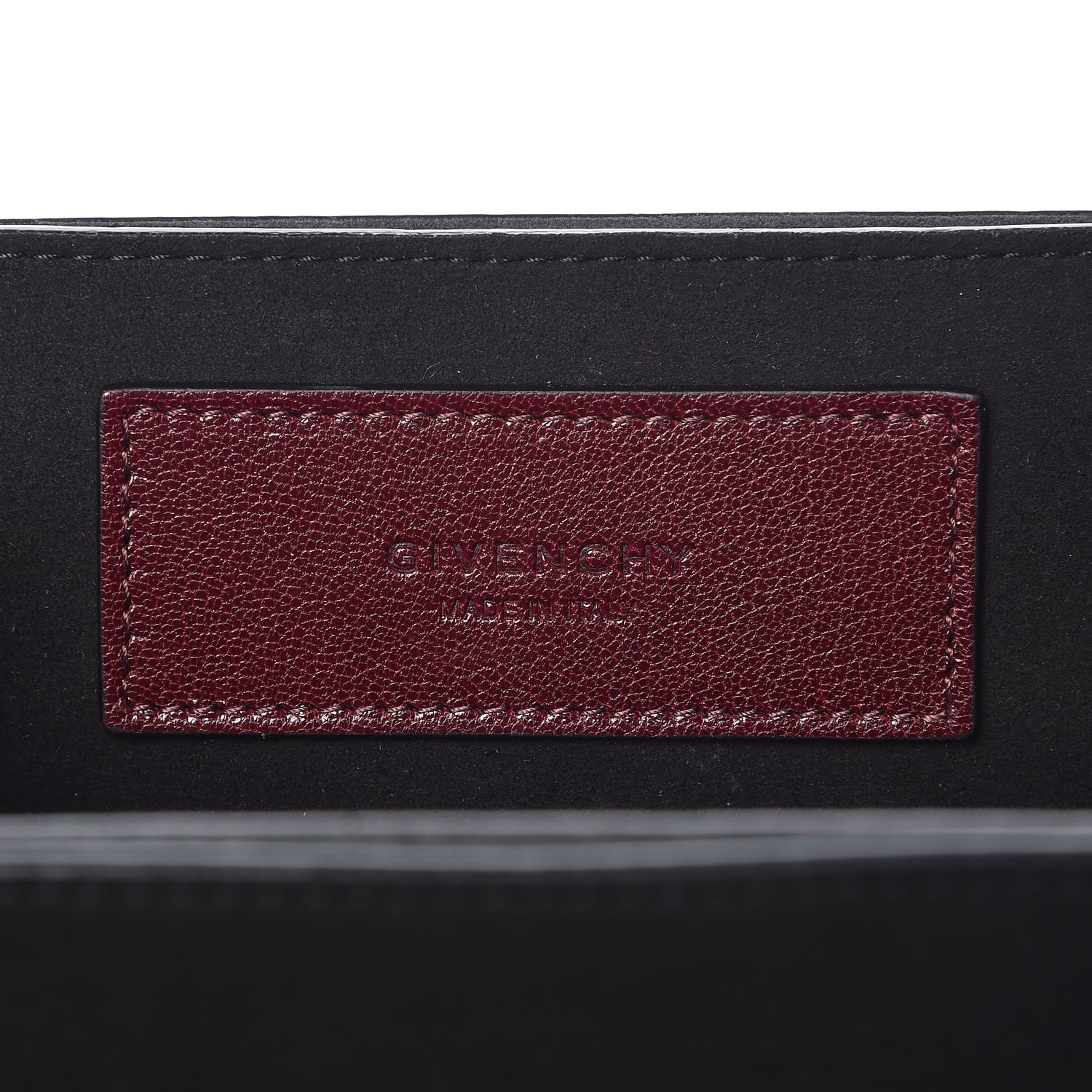 Givenchy Crinkled Patent Deerskin Suede Small GV3 Shoulder Bag Aubergine Graphite 7 of 7