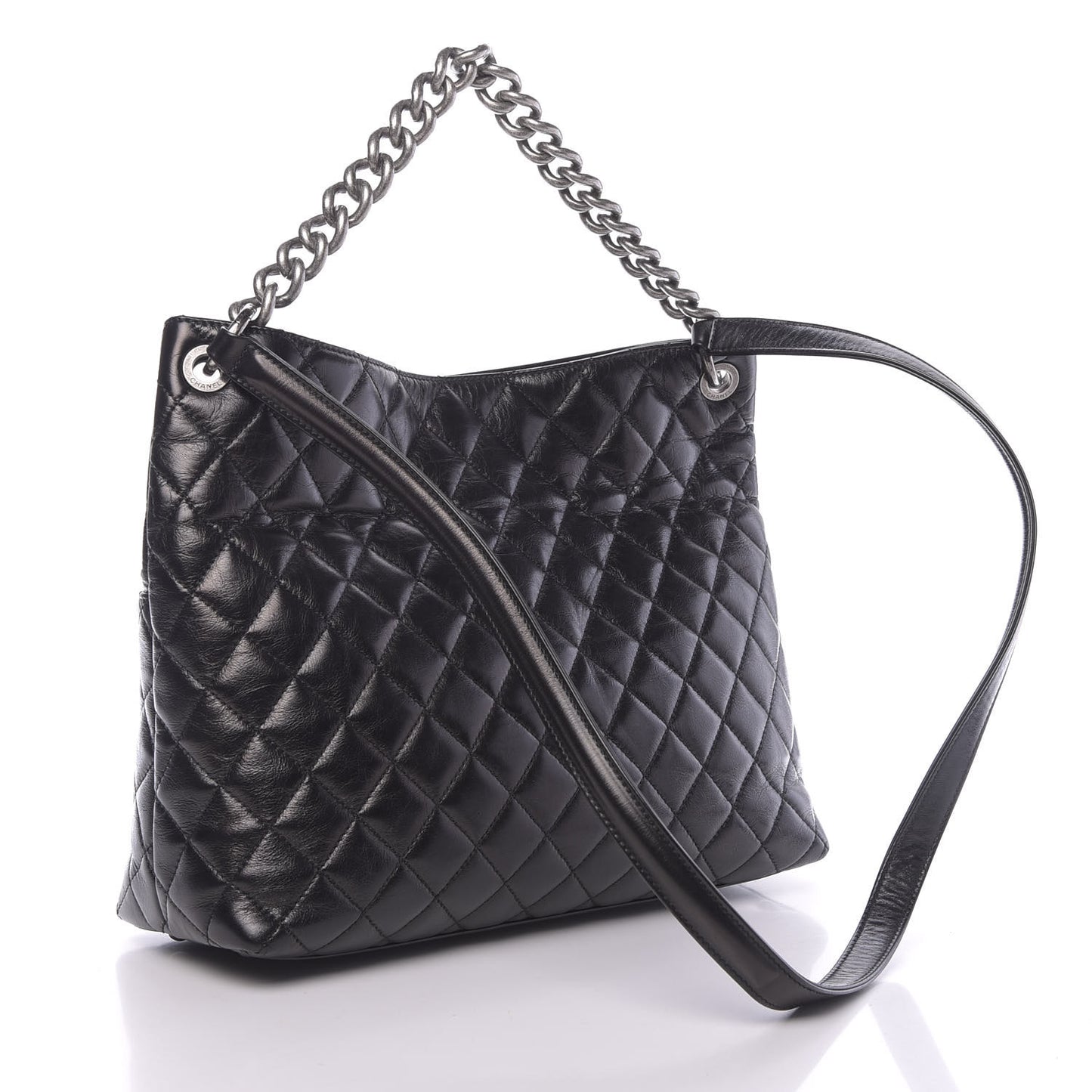 Aged Calfskin Quilted Mad About Quilting Hobo Black