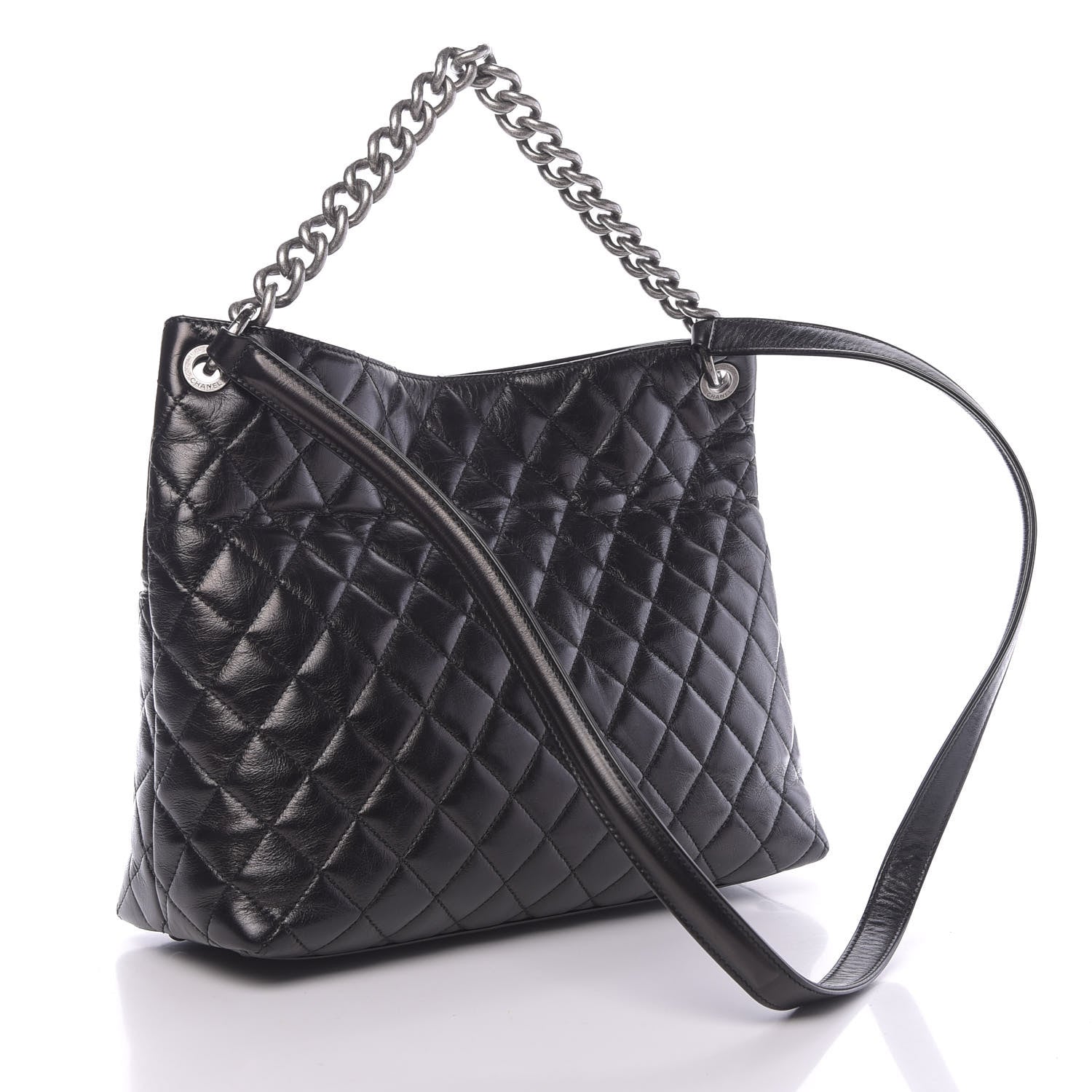 Chanel Aged Calfskin Quilted Mad About Quilting Hobo Black 3 of 9