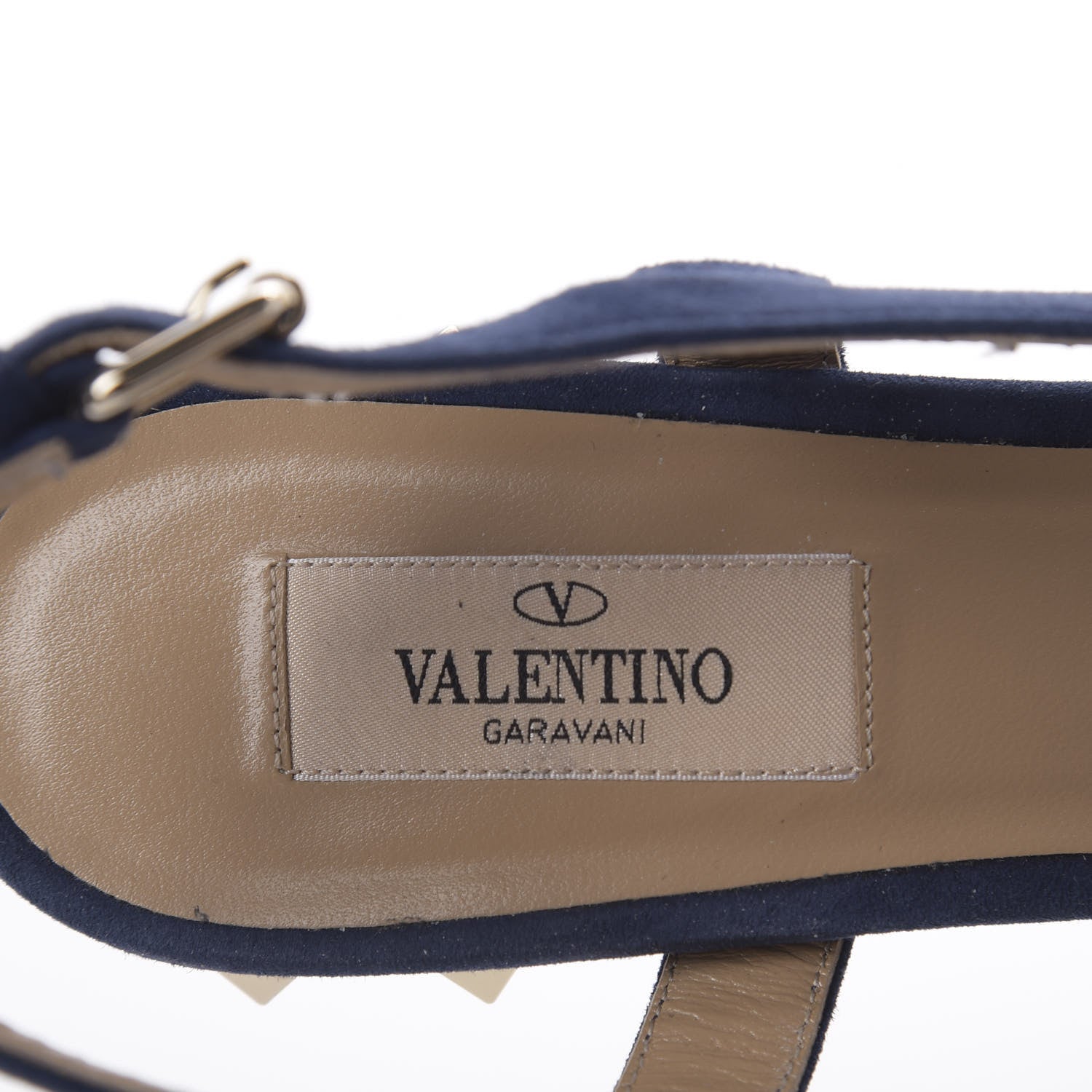 Valentino Garavani Suede Rockstud Slingback 75/105mm Platform Sandals 39 Marine 7 of 11