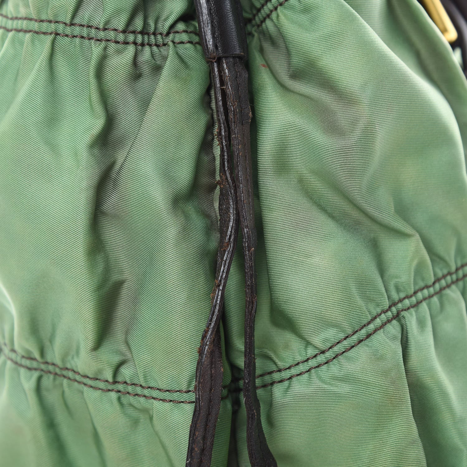 Prada Tessuto Nylon Gaufre Tote Green Brown 16 of 19
