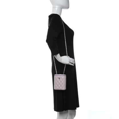 Chanel Caviar Quilted Small Vertical Coco Beauty Vanity Case With Chain Light Pink 2 of 12