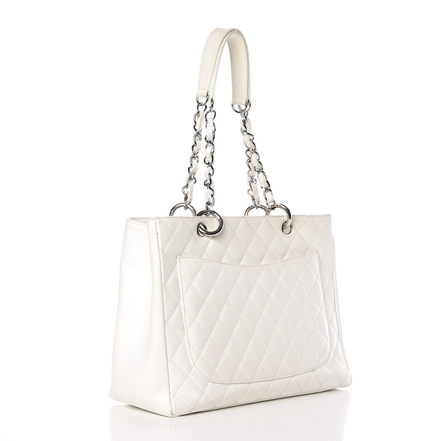 Chanel Caviar Quilted Grand Shopping Tote GST White 3 of 27