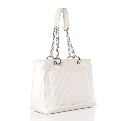 Chanel Caviar Quilted Grand Shopping Tote GST White 3 of 27