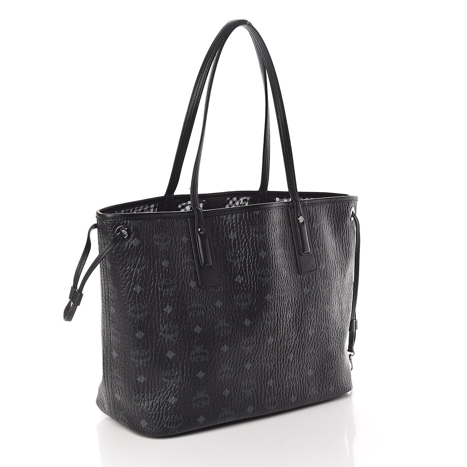 MCM Visetos Medium Liz Reversible Shopper Tote Black 5 of 14