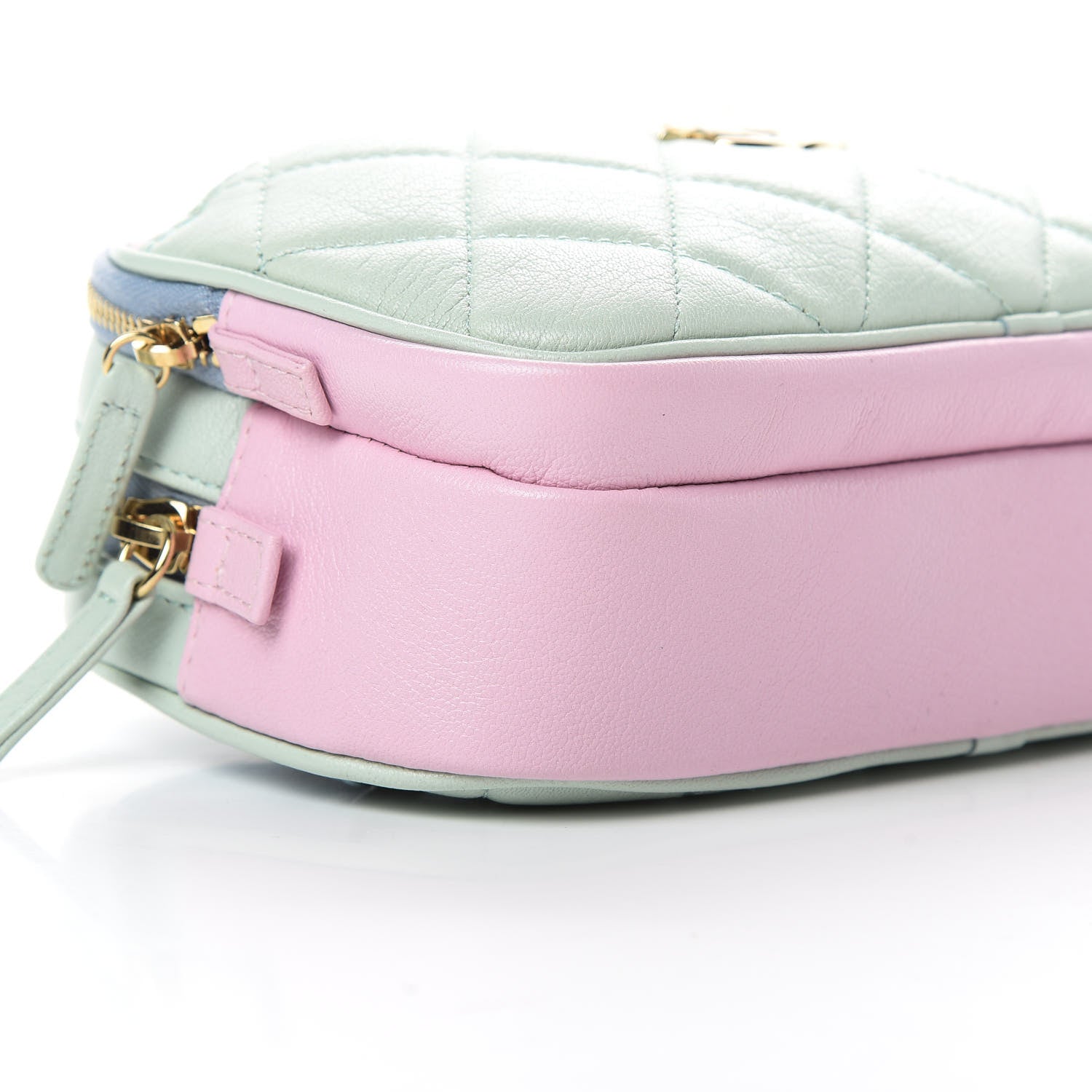 Chanel Goatskin Quilted Waist Bag Green Blue Pink 11 of 12