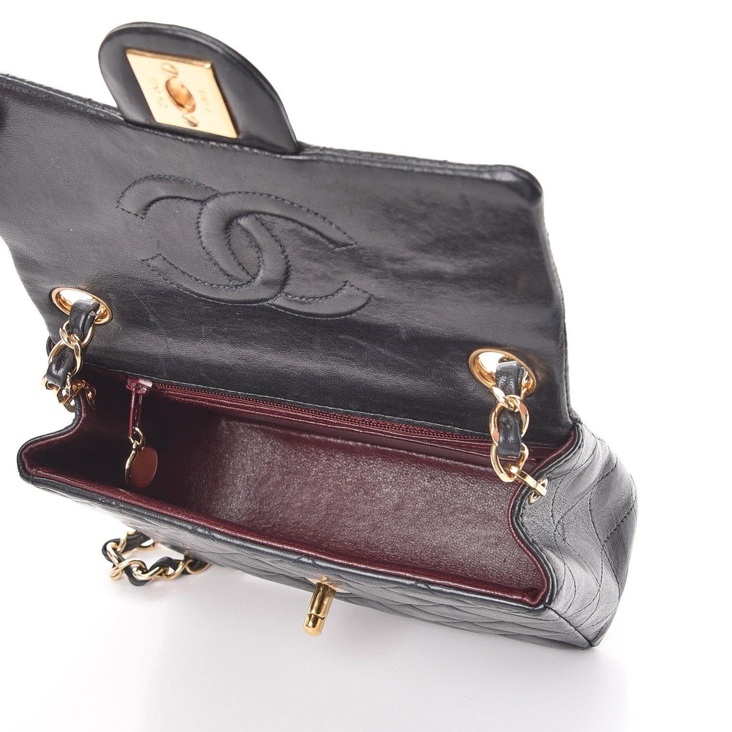 Chanel Lambskin Quilted Mini Square Flap Black 6 of 14