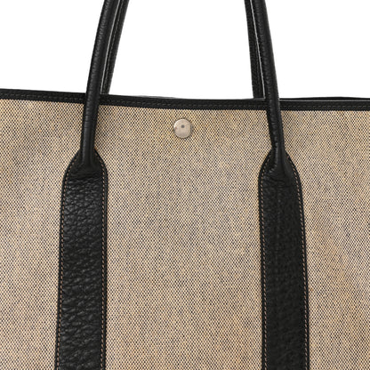 Hermes Twill H Negonda Garden Party 36 MM Tote Ecru Black 7 of 9