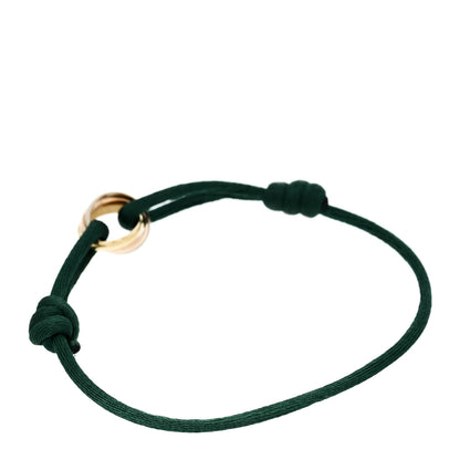 Cartier 18K Pink Yellow White Gold Trinity Adjustable Cord Bracelet Green 2 of 6