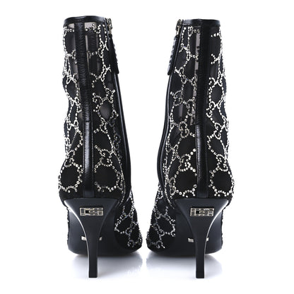 Gucci Tela Retino Kid Scamosciato Crystal GG Monogram Square Demi Boot 39 Black 6 of 11