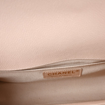 Chanel Caviar Chevron Quilted Medium Boy Flap Nude 5 of 10
