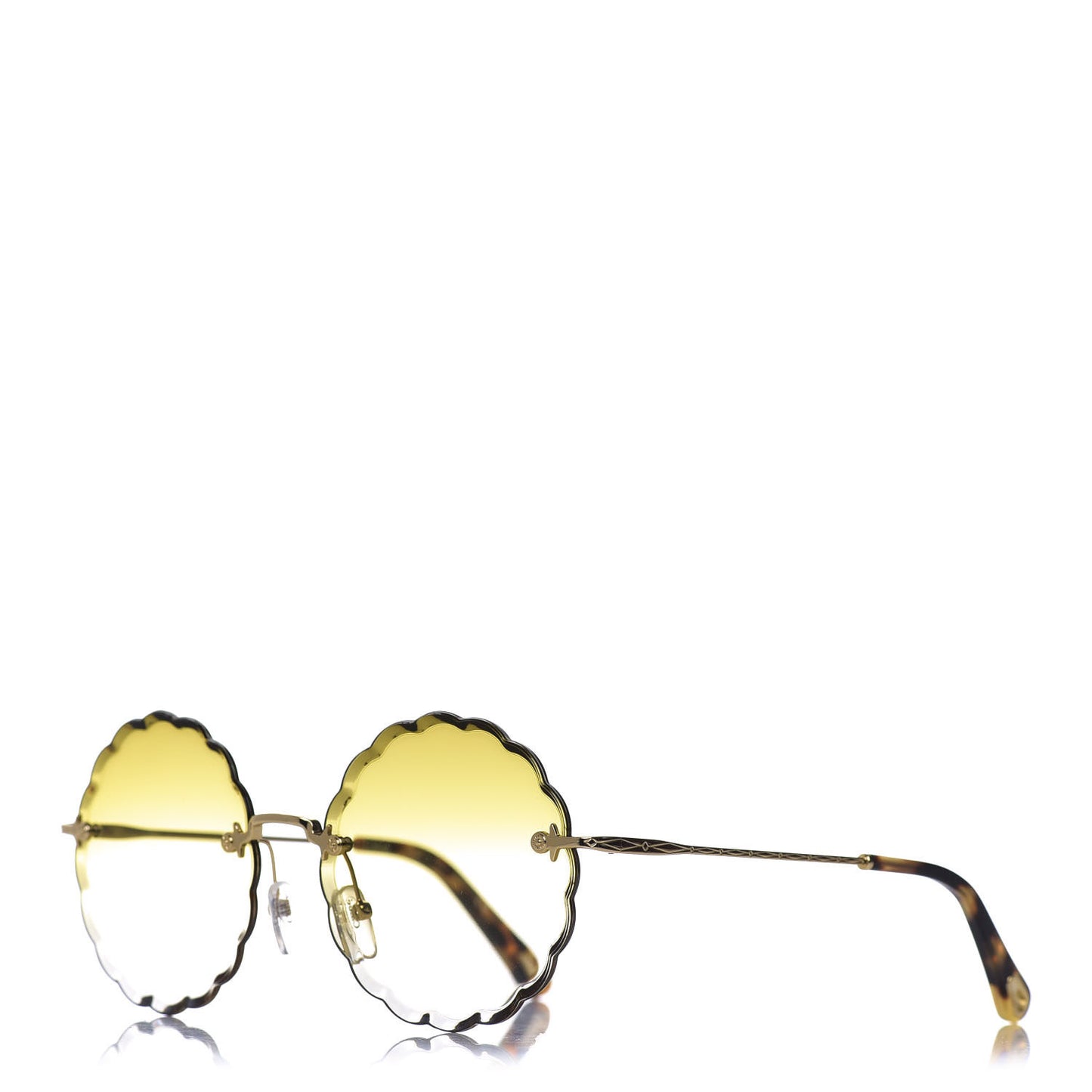Rosie Bevelled Round Sunglasses CE142S Gold Gradient Yellow