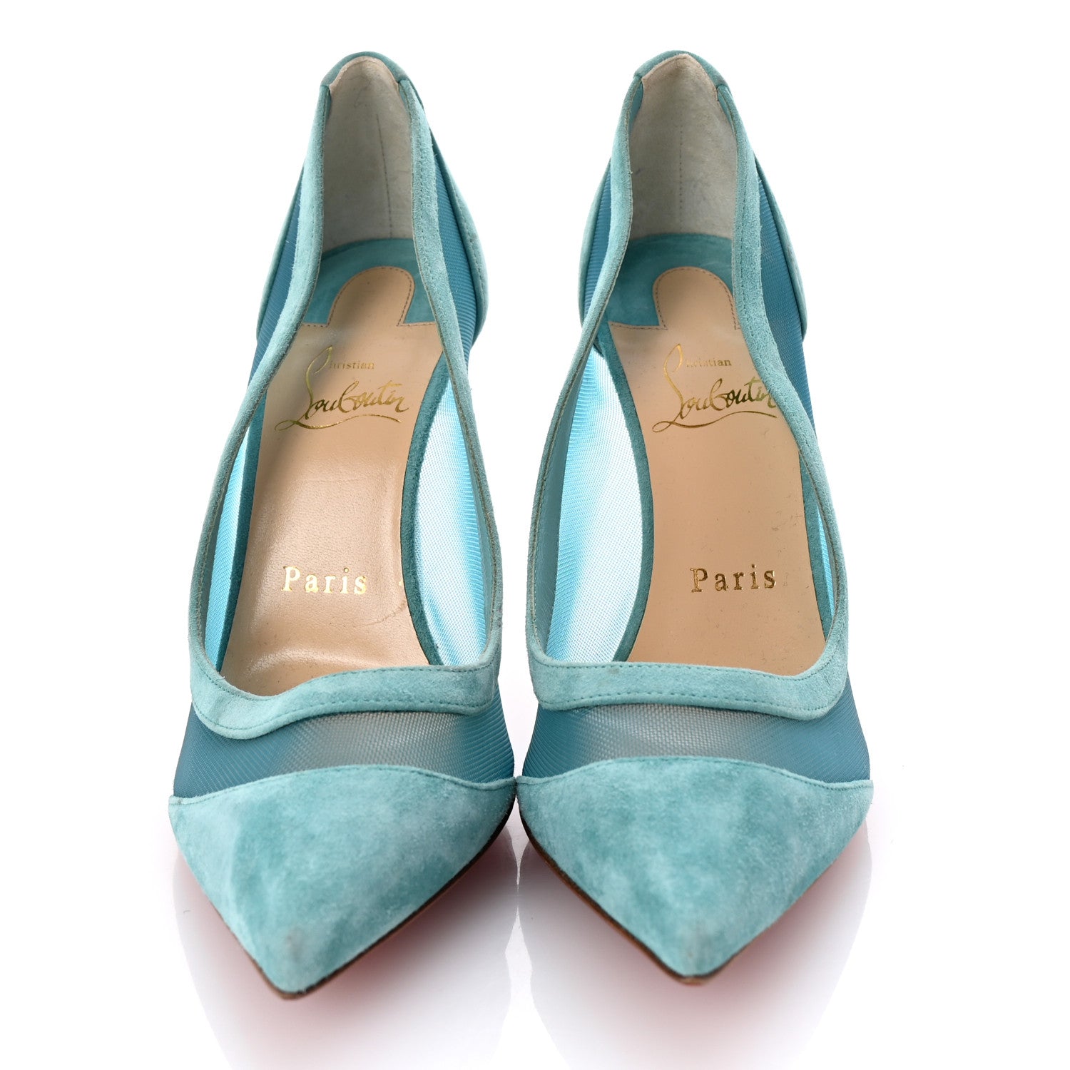 Christian Louboutin Veau Velours Rete Galativi 100 Pumps 37.5 Noumea 3 of 8