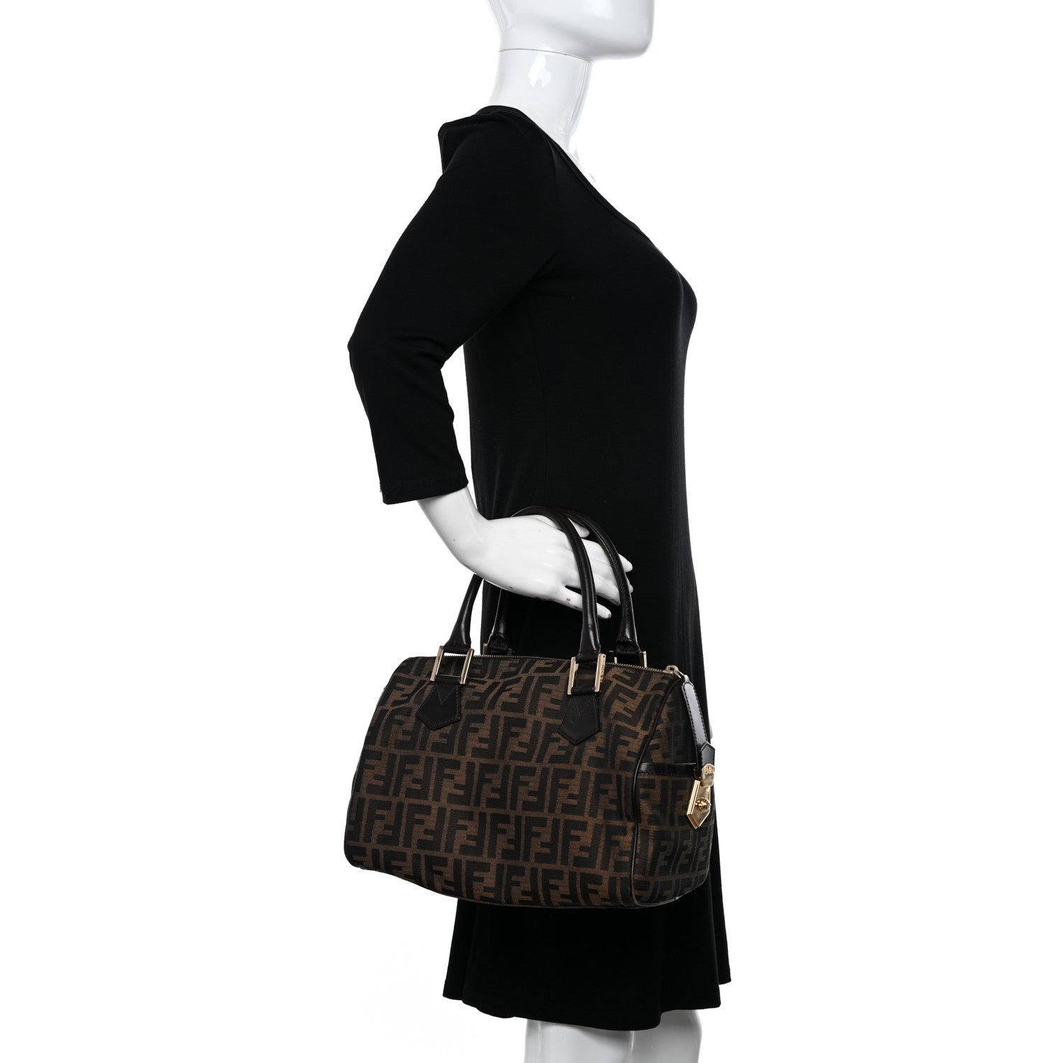 Fendi Zucca Cuoio Lucido Medium Chef Boston Tobacco Moro 2 of 15