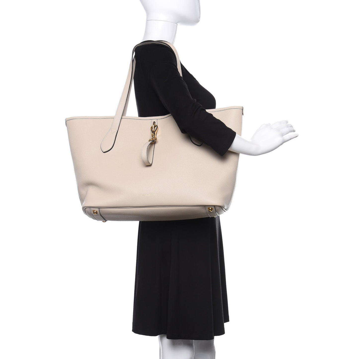 Grainy Calfskin Medium Honeybrook Tote Limestone