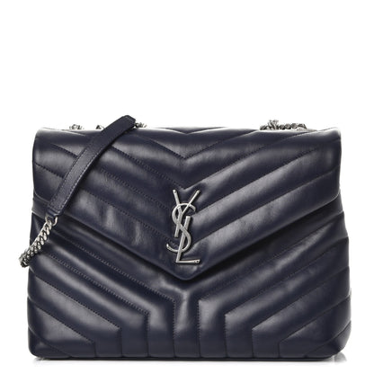 Saint Laurent Calfskin Y Quilted Monogram Medium Loulou Chain Satchel Medium Blue 1 of 8