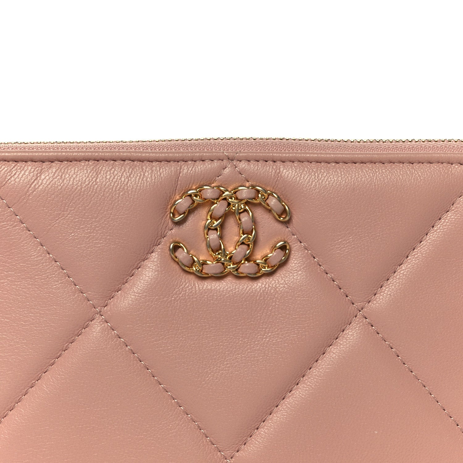 Chanel Shiny Goatskin Quilted Small Chanel 19 Pouch Pink 8 of 8