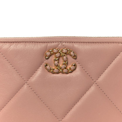 Chanel Shiny Goatskin Quilted Small Chanel 19 Pouch Pink 8 of 8