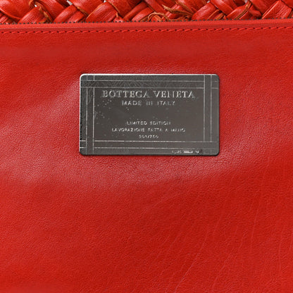 Bottega Veneta Chevre Intrecciato Fringe Netted Medium Cabat Tote Red 9 of 13