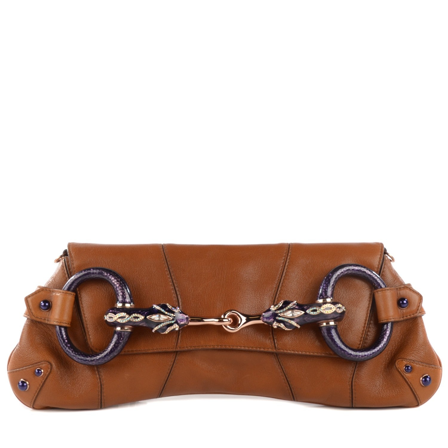 Gucci Leather Tom Ford Snake Horsebit Clutch 1 of 9