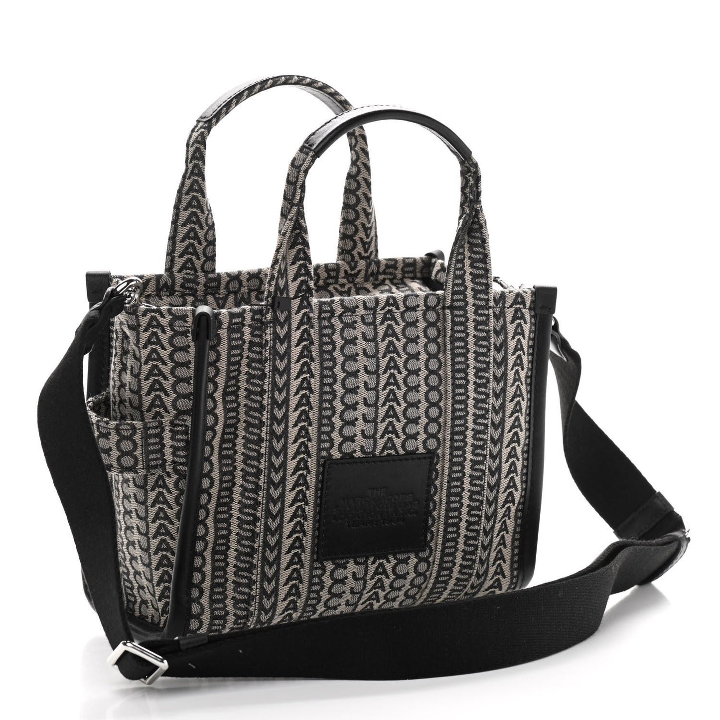Cotton Jacquard Monogram Mini The Traveler Tote Bag Beige Multicolor
