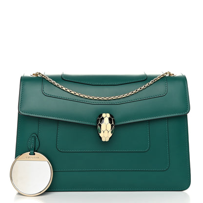 Bulgari Calfskin Serpenti Forever Shoulder Bag Emerald Green 3 of 11