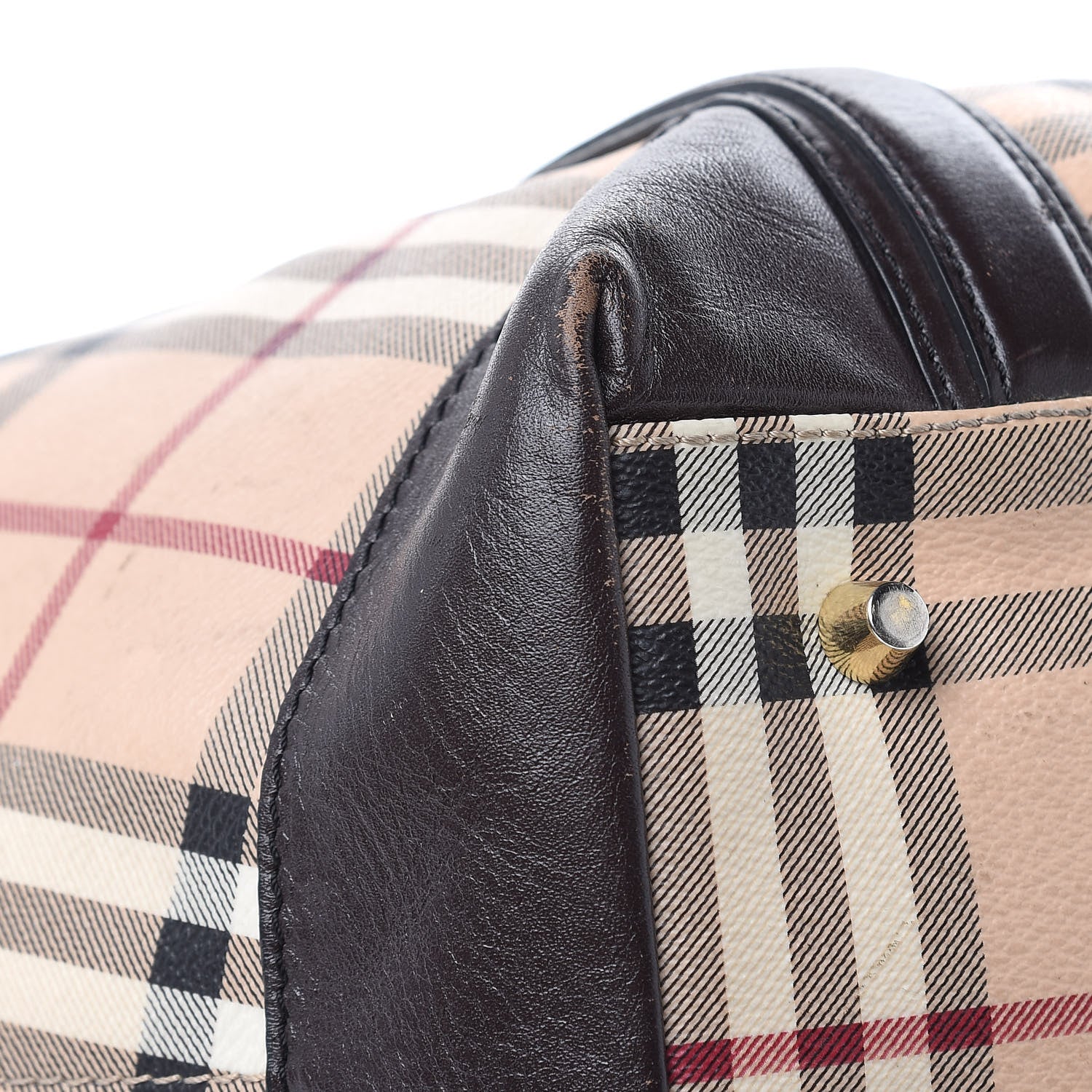 Burberry Haymarket Check Jameson Tote Chocolate 10 of 17