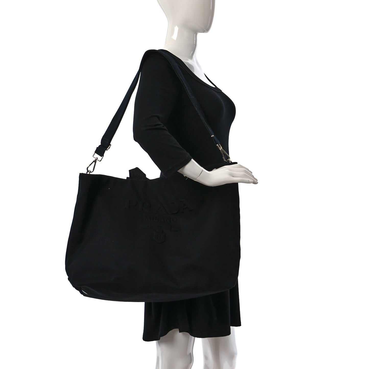 Canvas Embroidered Drill Tote Black