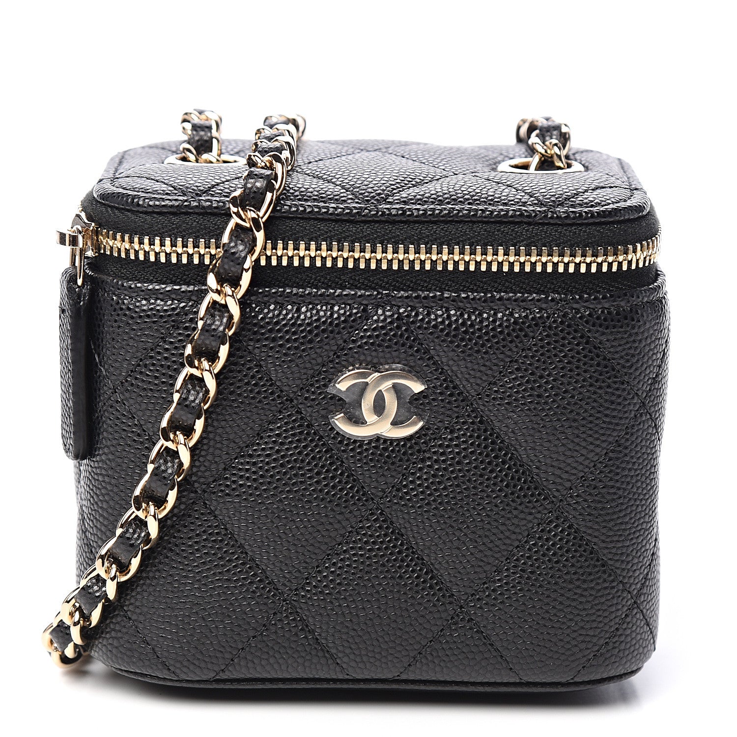 Chanel Caviar Quilted Mini Vanity Case With Chain Black 1 of 9