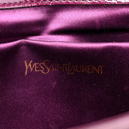 Saint Laurent Textured Patent Calfskin Large Belle De Jour Clutch Berry 6 of 13