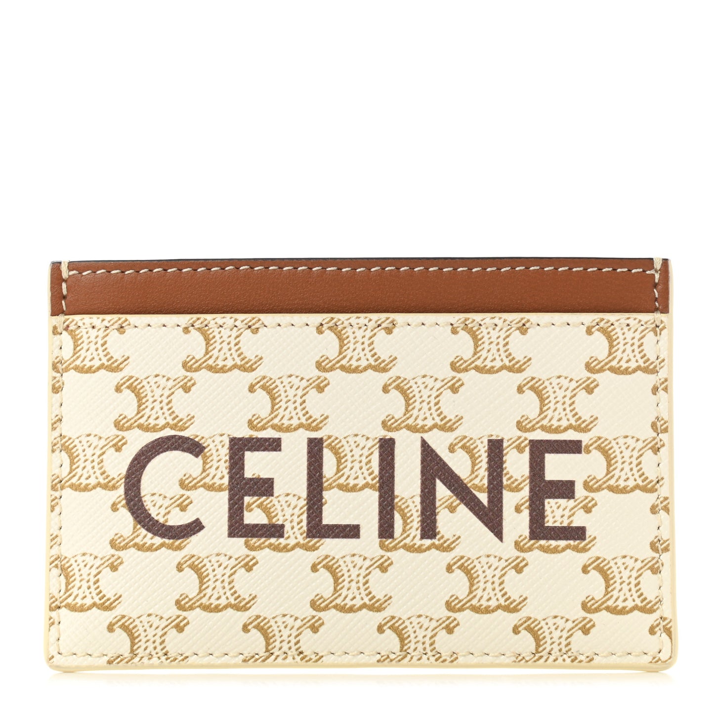 Triomphe Canvas Card Holder White