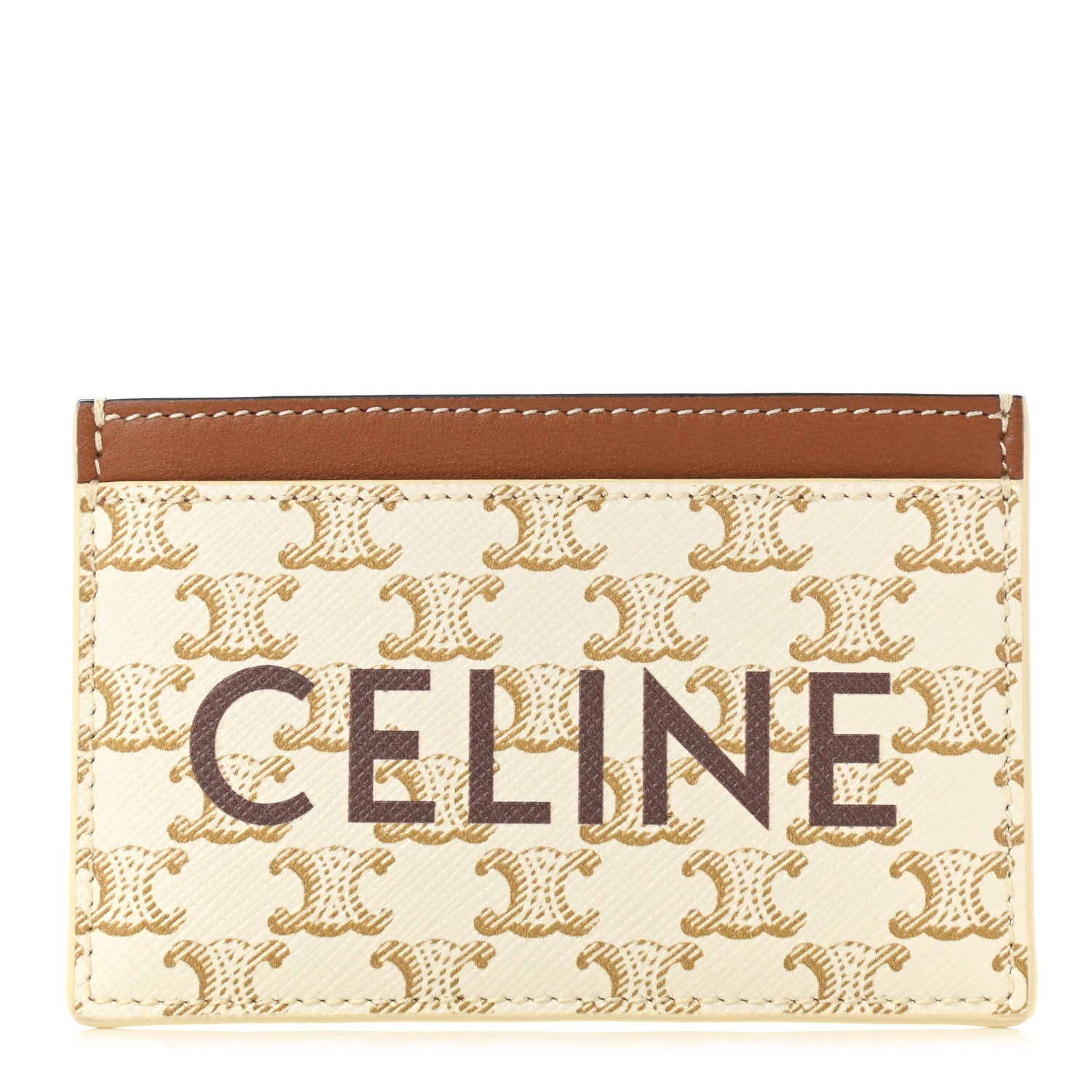 Celine Triomphe Canvas Card Holder White 1 of 7