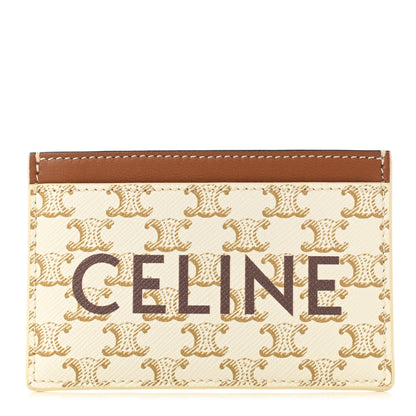 Celine Triomphe Canvas Card Holder White 1 of 7