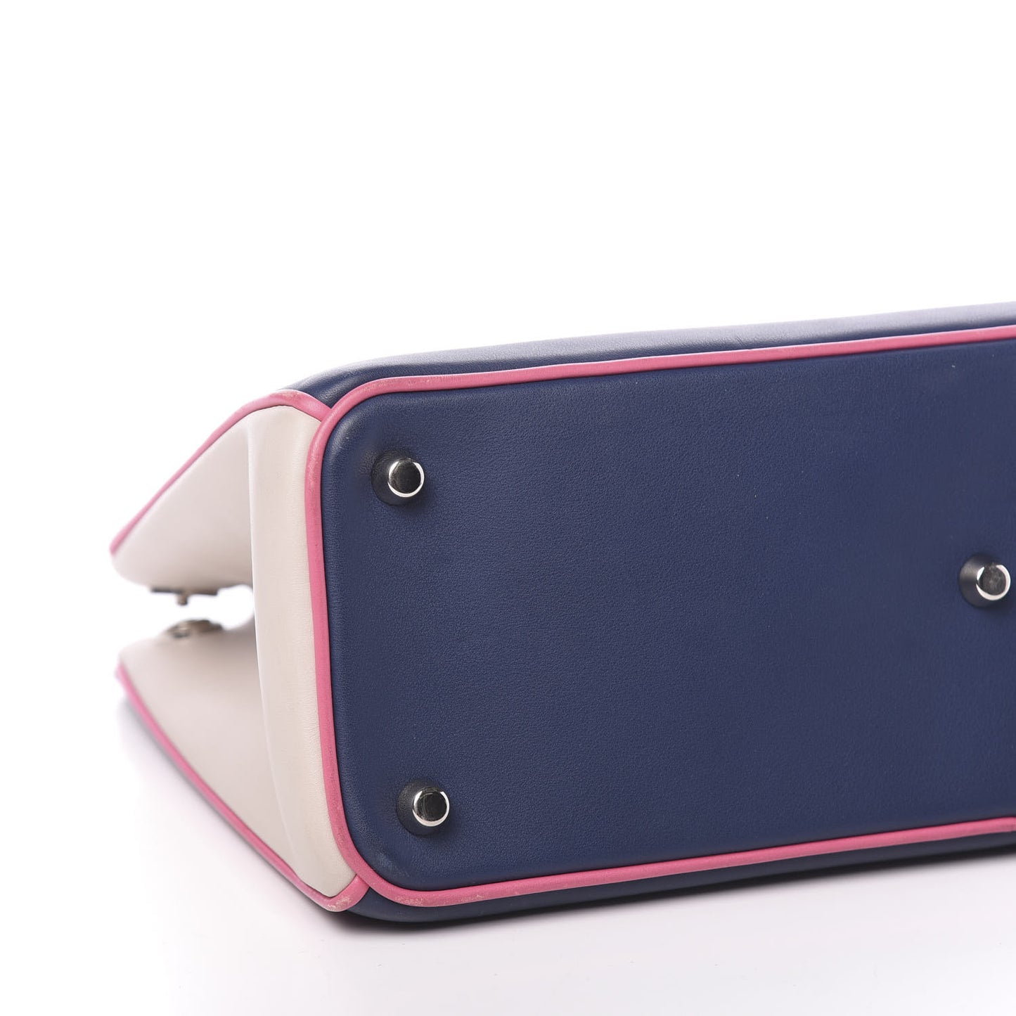 Smooth Calfskin Medium Tri-Color Diorissimo Bag Navy Pink