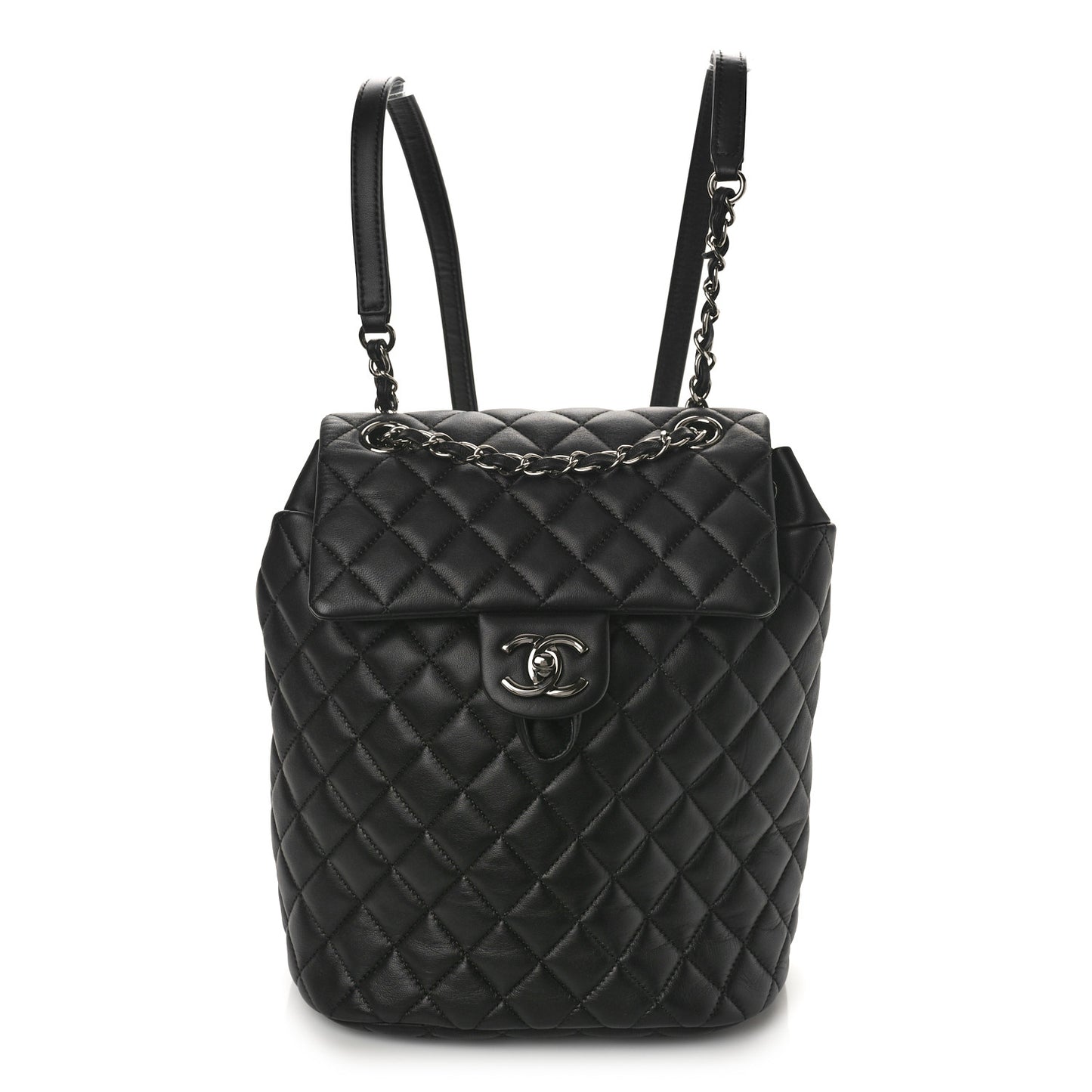 Lambskin Quilted Small Urban Spirit Backpack Black