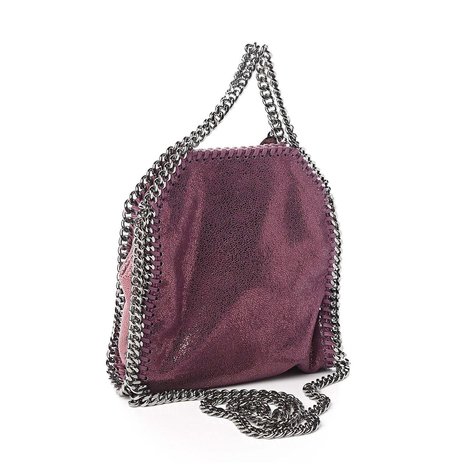 Stella McCartney Metallic Shaggy Deer Degrade Tiny Falabella Tote Purple 2 of 8