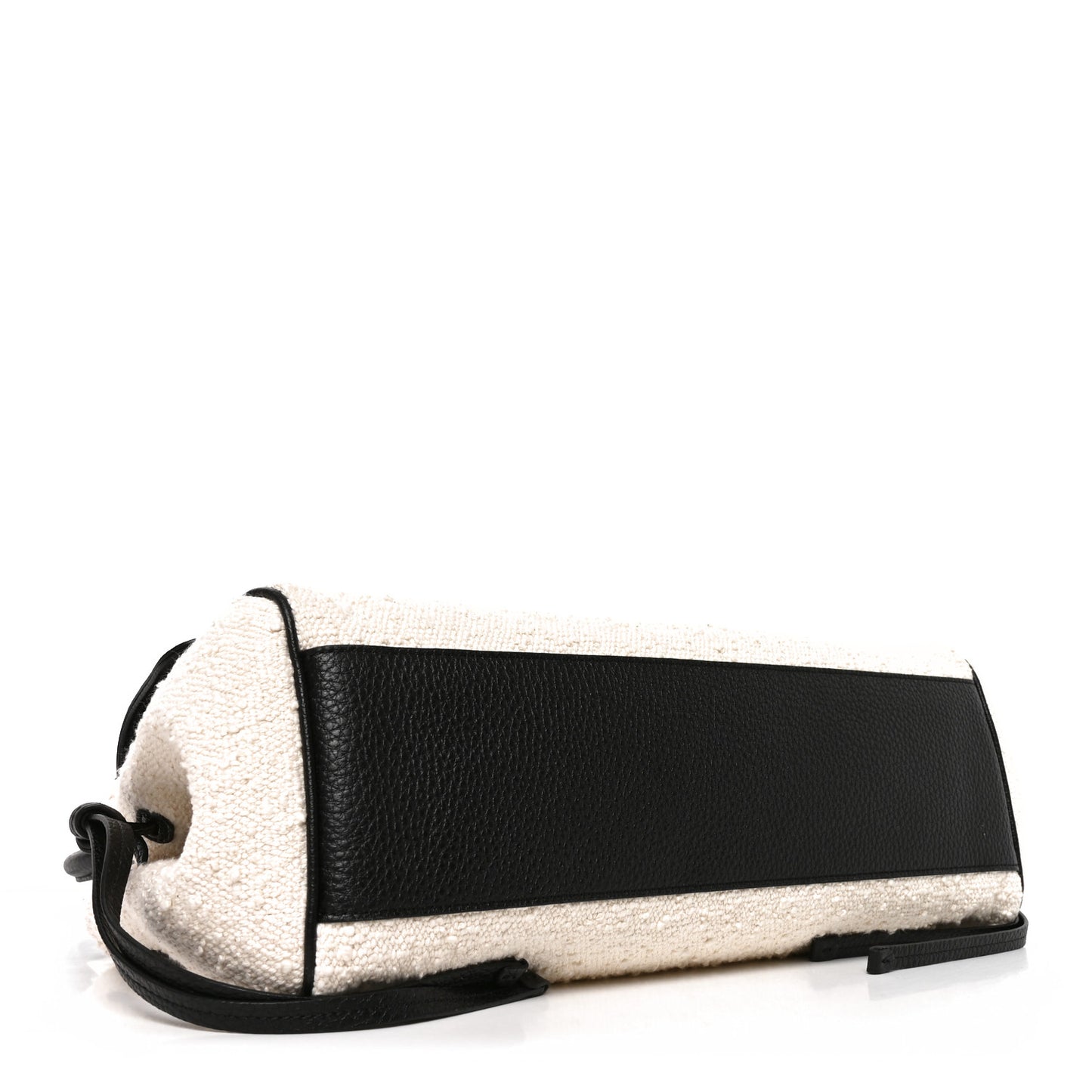 Grained Calfskin Boucle Urban Essentials Small Shopping Bag Black Ivory