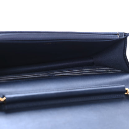Chanel Iridescent Calfskin Velvet Stripe Wallet On Chain WOC Blue 4 of 4