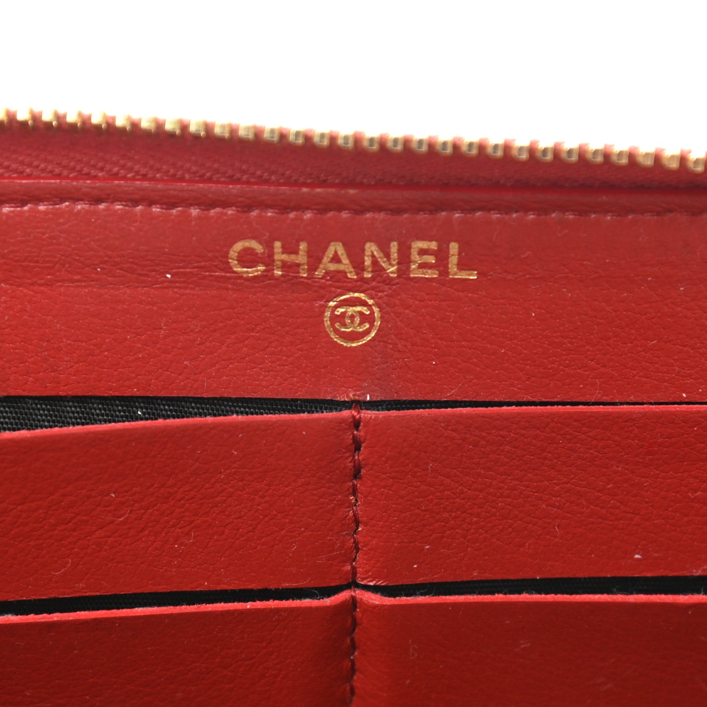 Calfskin Quilted Reissue Zip Around Wallet Red