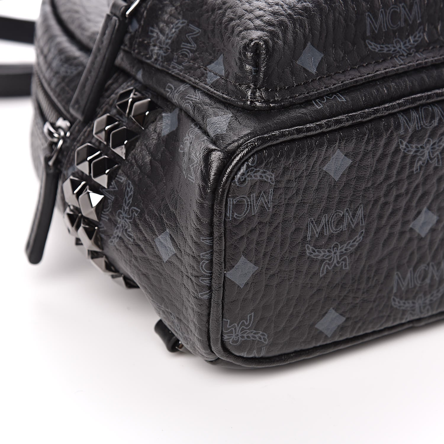 MCM Visetos Side Stud X-Mini Stark Bebe Boo Backpack Black 8 of 10