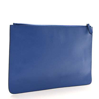 Fendi Vitello Century Metal Monster Eyes Pouch Blue Neon 3 of 7